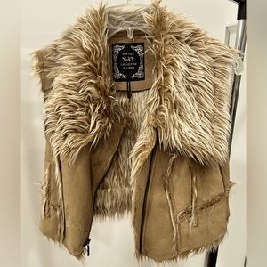 Suede & Faux Fur Brown Vest